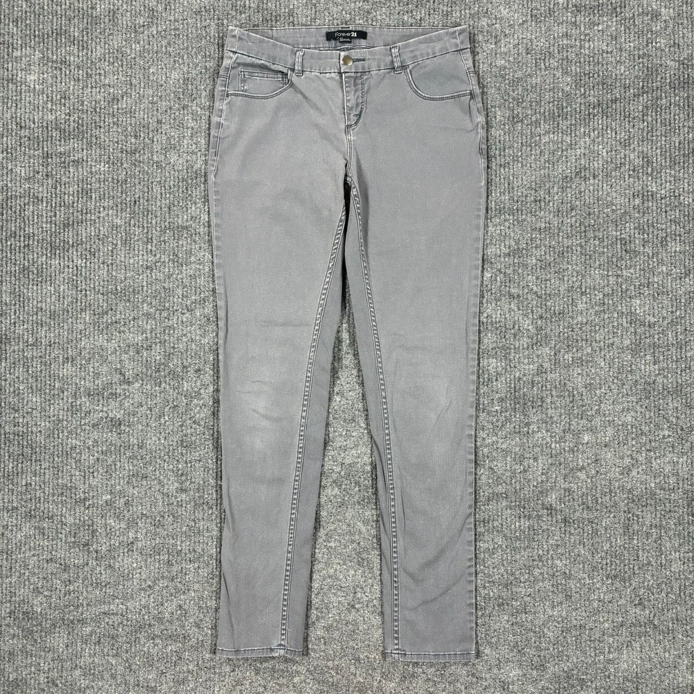 Forever 21 Gray Skinny Jeans Womens Size 27 Stretch Denim Low Rise